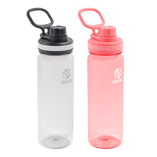 tritan-water-bottle-bundle-with-spout-lid-2-pack-q4 51689-Tritan-Spout-24-2pk-Clear-FlutterPink-angle_2e2a67e8-7240-4517-90e1-85605eacf4b2.png